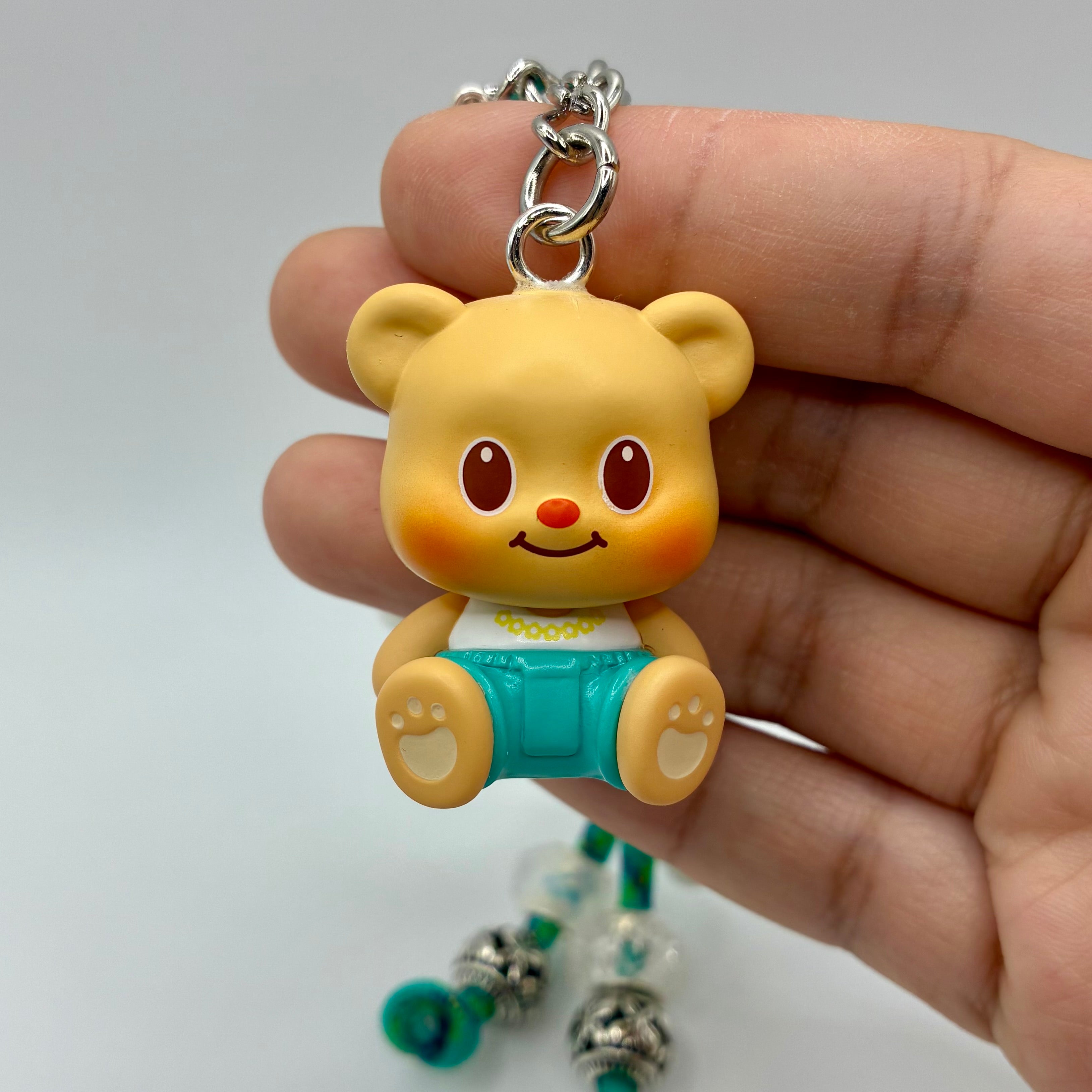 Butter Bear Handmade Bag Charm - Teal Outfit