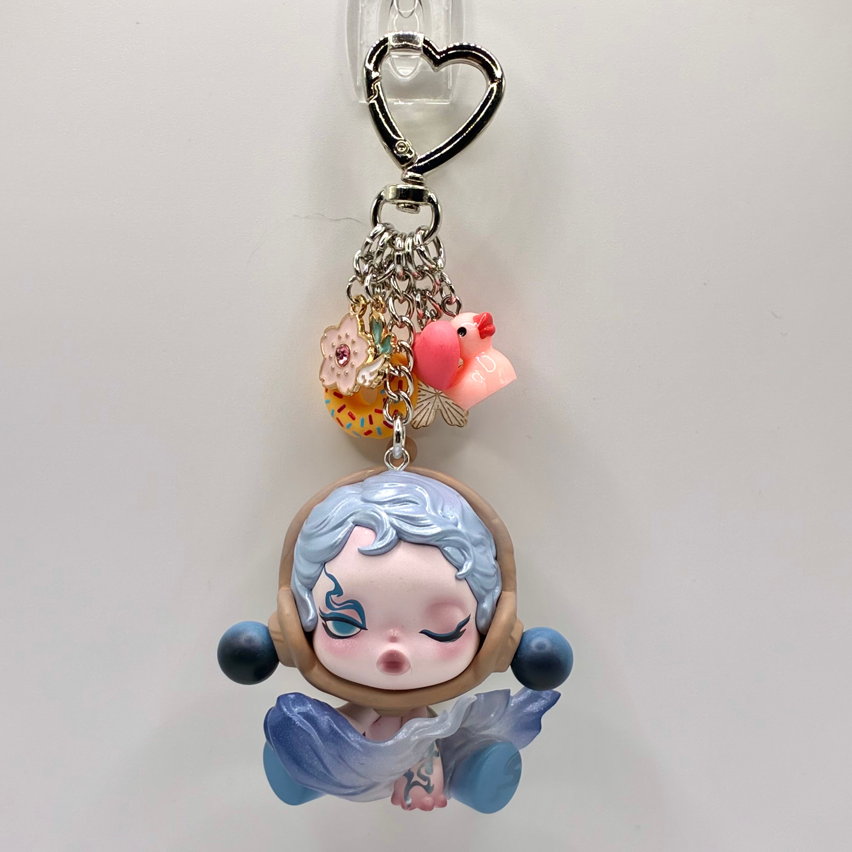 Skullpanda Ink Plum Blossom Figurine Handmade Keychain - The Wind
