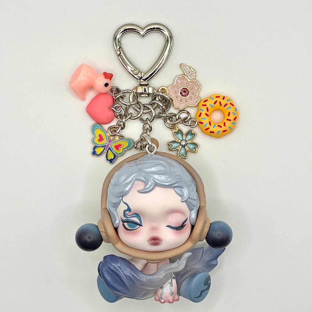 Skullpanda Ink Plum Blossom Figurine Handmade Keychain - The Wind