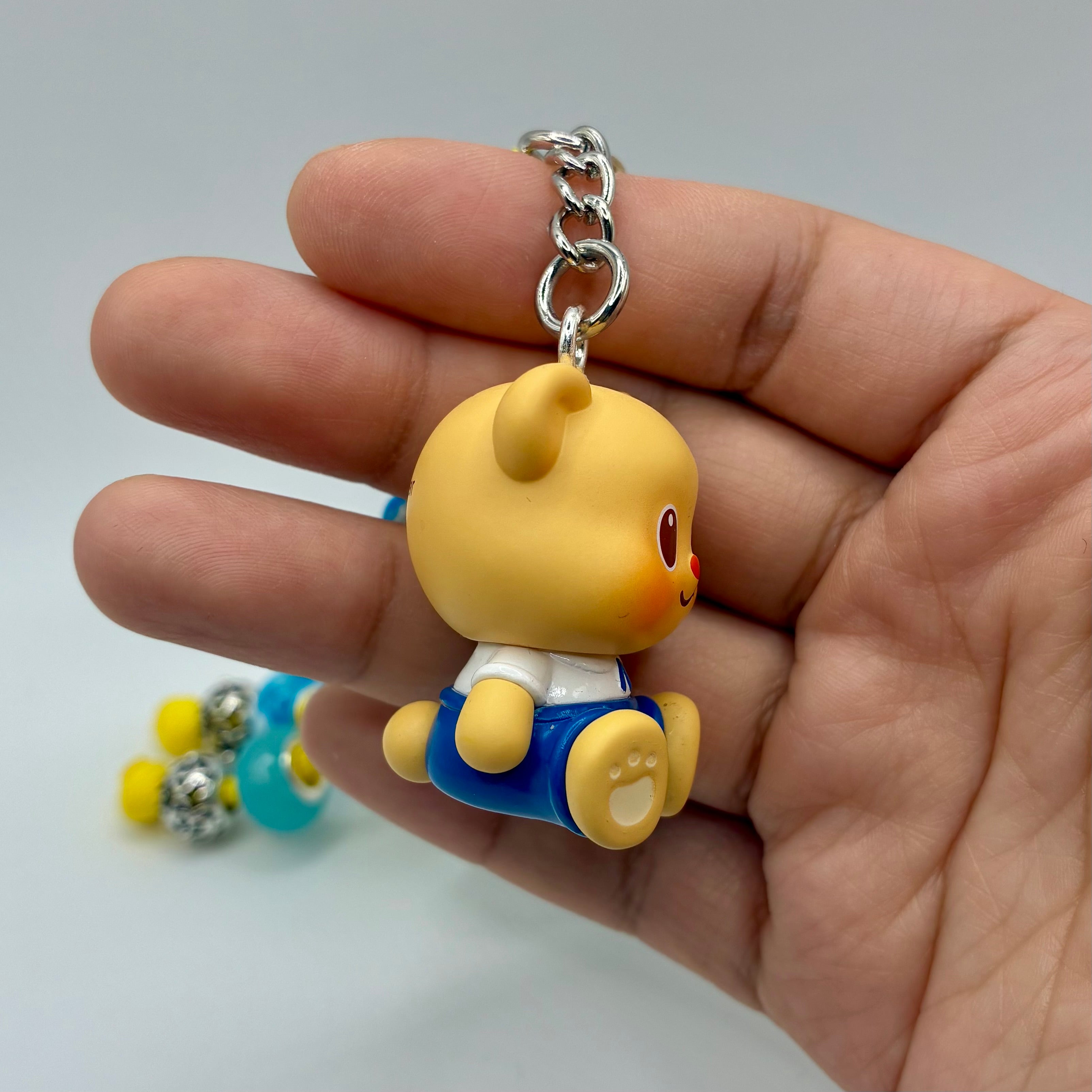 Butter Bear Handmade Bag Charm - Blue Outfit