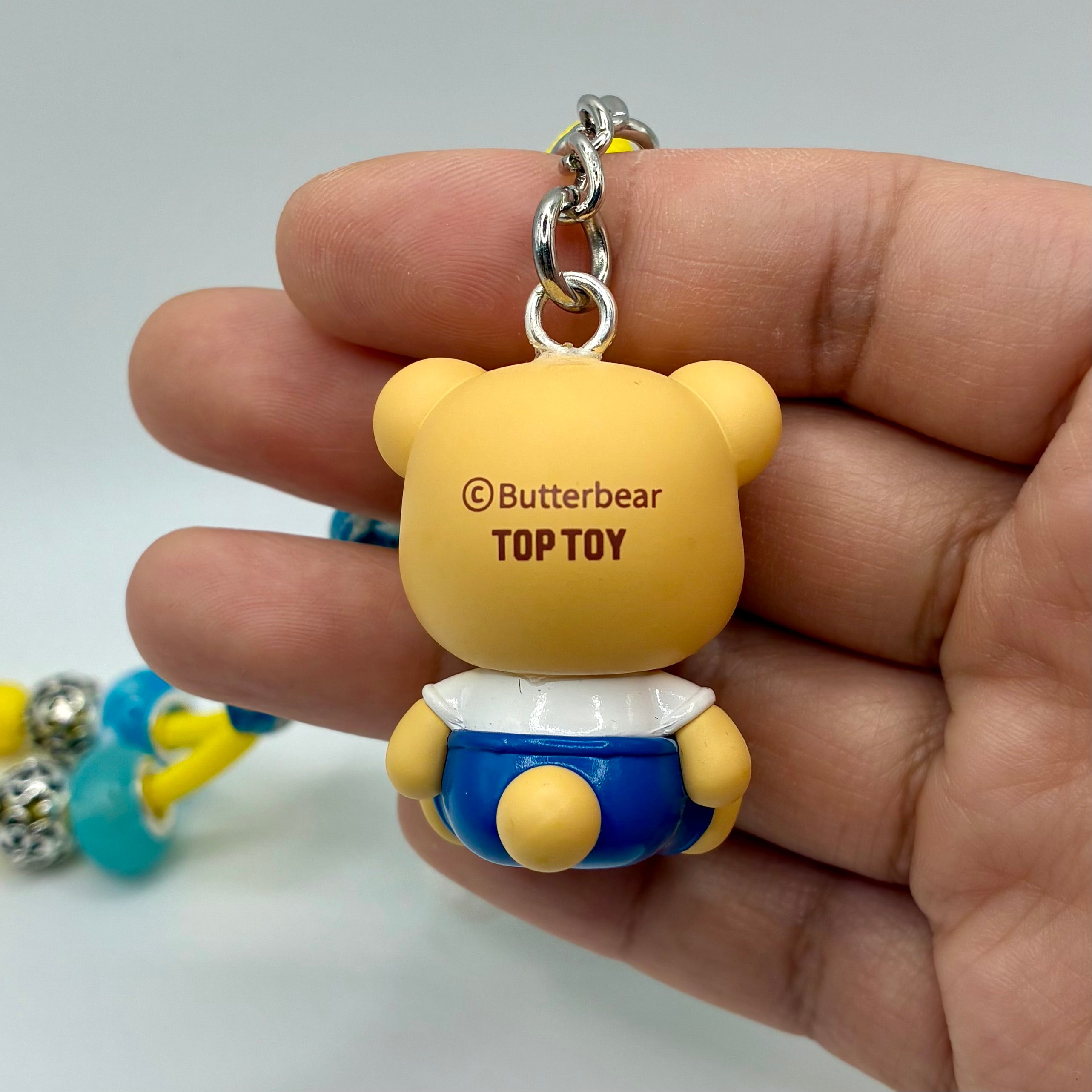 Butter Bear Handmade Bag Charm - Blue Outfit