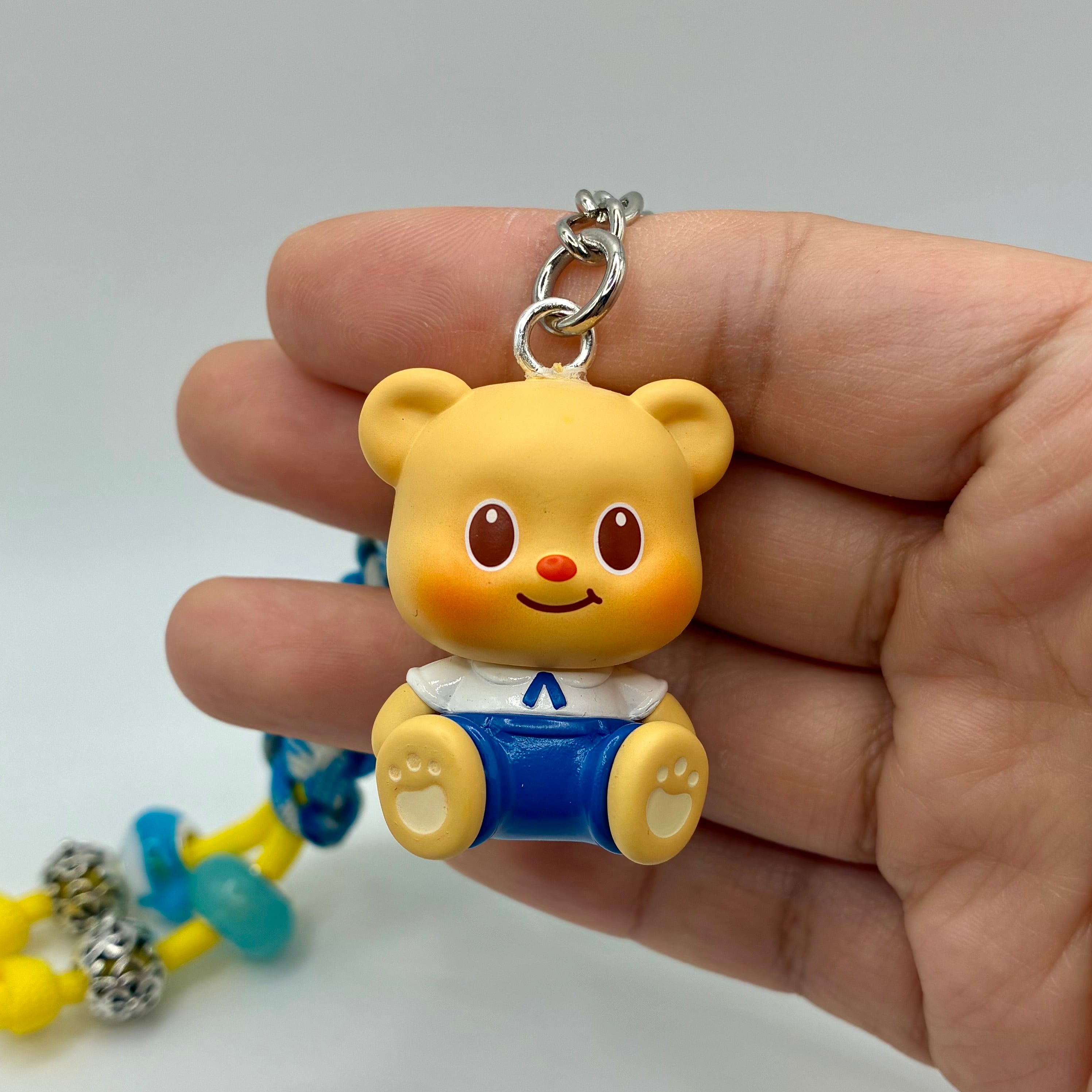 Butter Bear Handmade Bag Charm - Blue Outfit